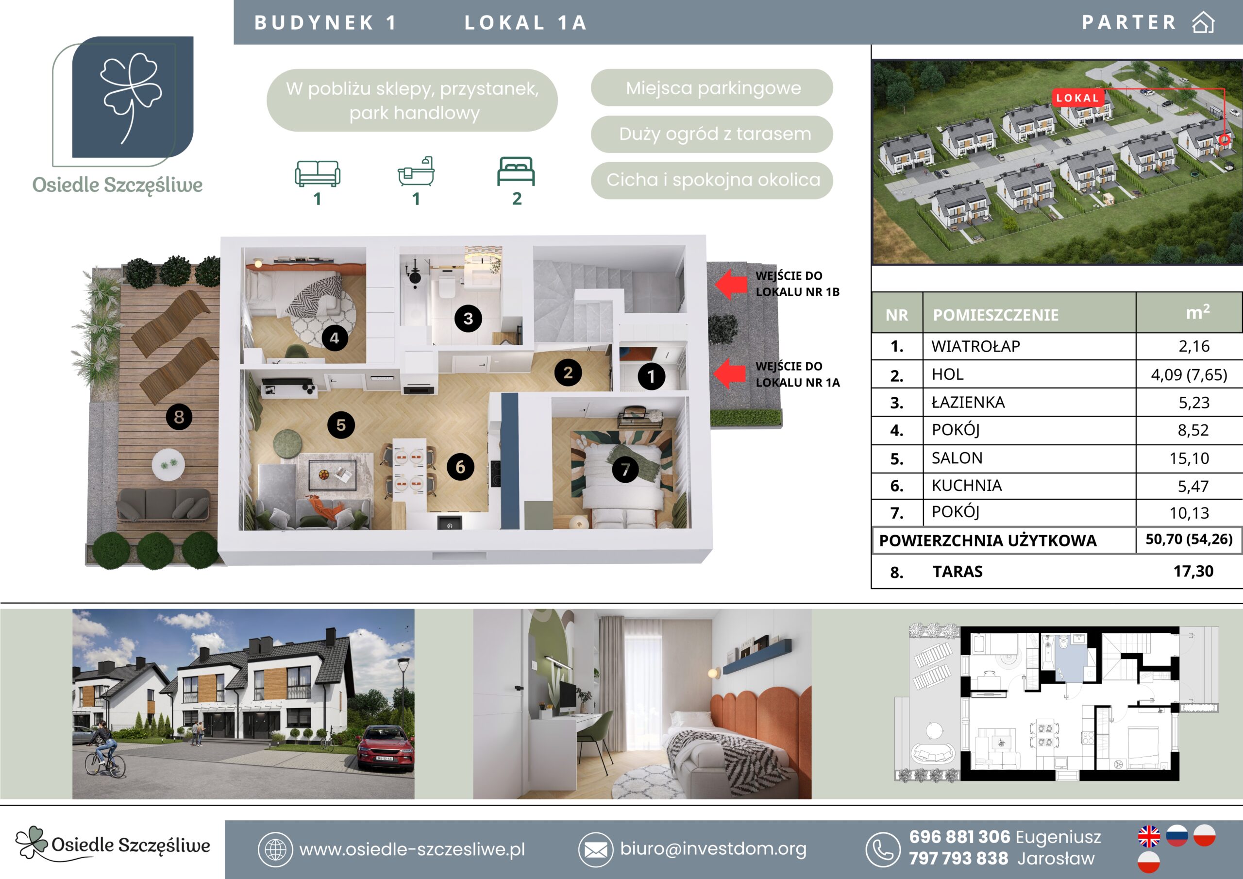 3D floor plan: Apartment 1.1A