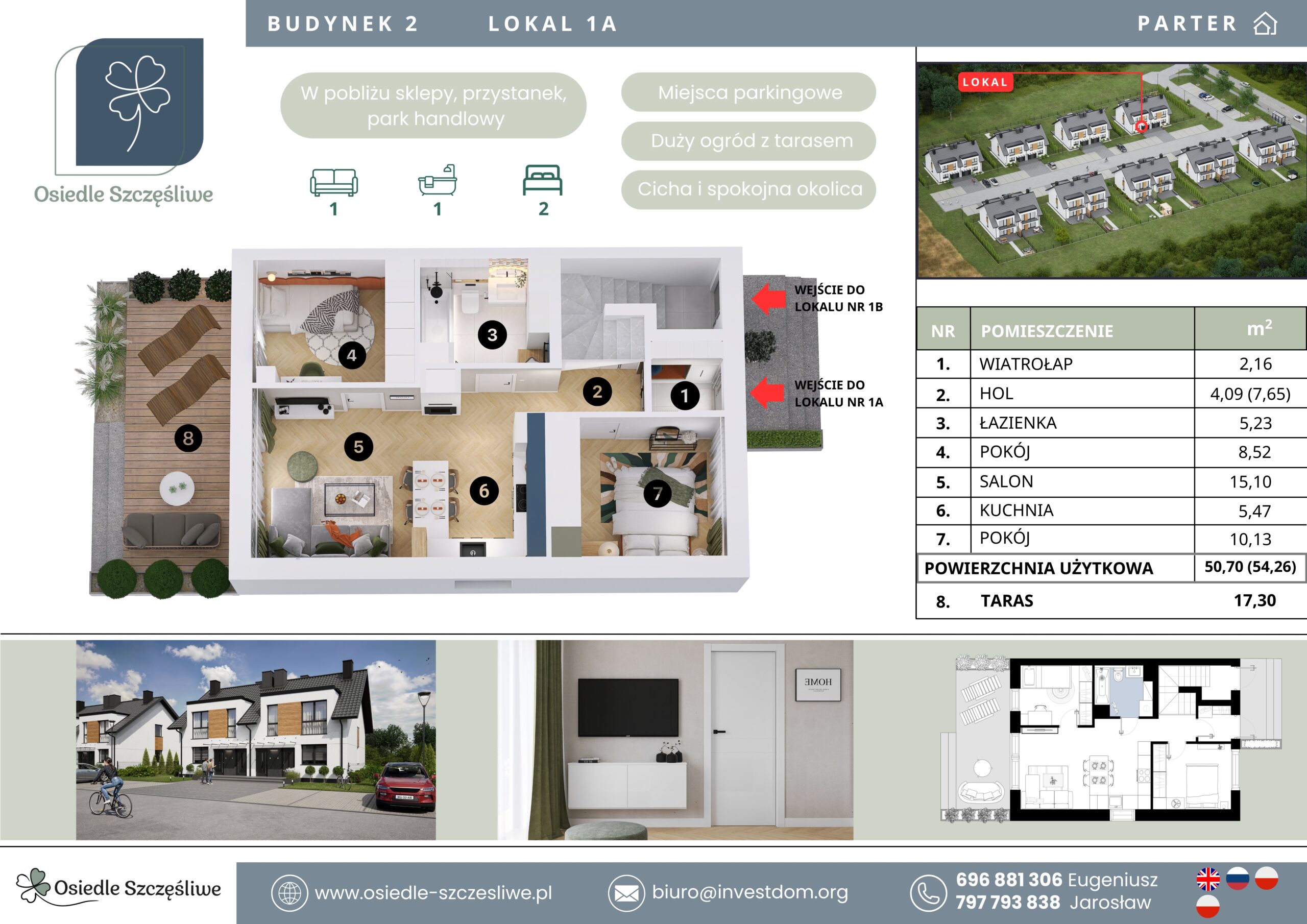 3D floor plan: Apartment 2.1A