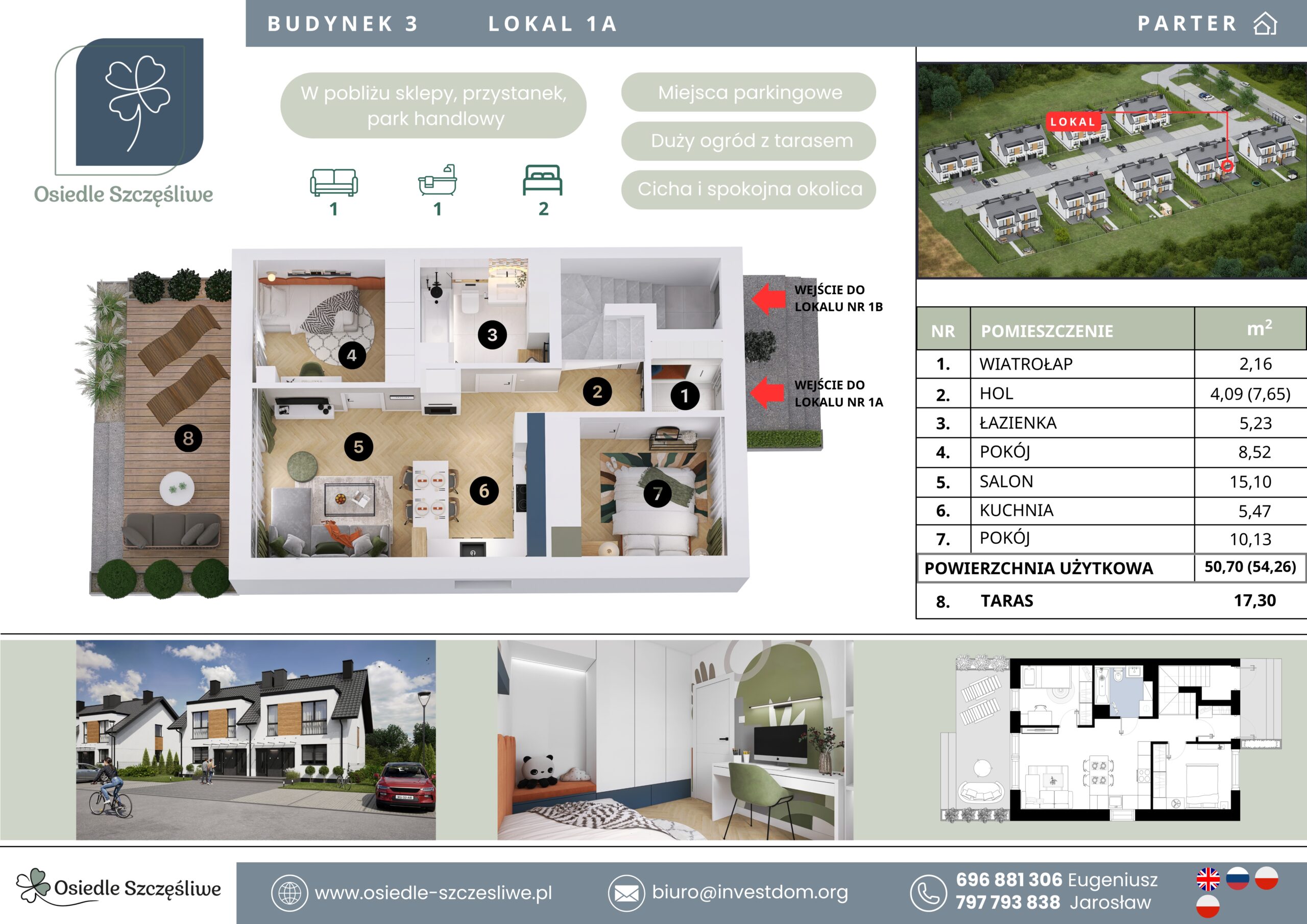 3D floor plan: Apartment 3.1A